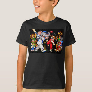 Lustiges Tier-Cricket-Team - Elefant schlägt Hund T-Shirt