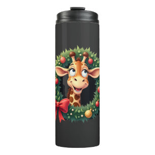 Lustiges Tier-Giraffe-Meme-Face-Festive-Weihnachts Thermosbecher
