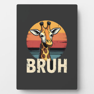 Lustiges Tier-Giraffe-Meme-Gesicht Festive Weihnac Fotoplatte