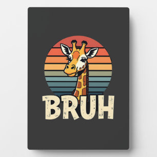 Lustiges Tier-Giraffe-Meme-Gesicht Festive Weihnac Fotoplatte