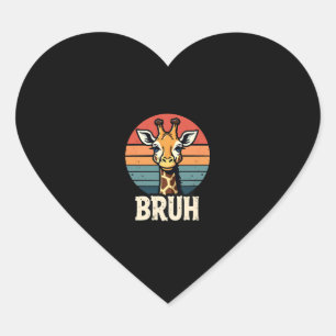 Lustiges Tier-Giraffe-Meme-Gesicht Festive Weihnac Herz-Aufkleber