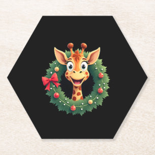 Lustiges Tier-Giraffe-Meme-Gesicht Festive Weihnac Untersetzer