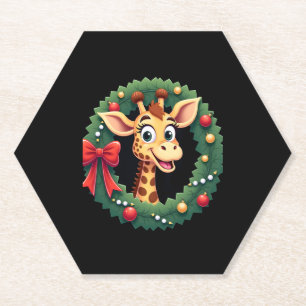 Lustiges Tier-Giraffe-Meme-Gesicht Festive Weihnac Untersetzer
