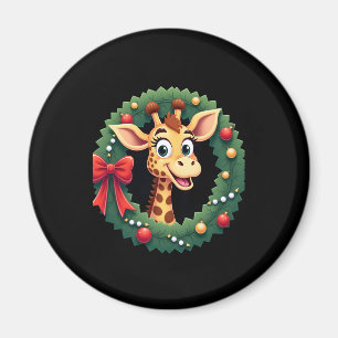 Lustiges Tier Giraffe Meme Gesicht Festliches Xmas Magnet