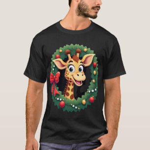Lustiges Tier Giraffe Meme Gesicht Festliches Xmas T-Shirt