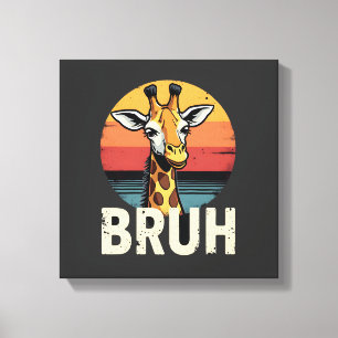 Lustiges Tier-Giraffe-Meme-Gesicht-Festtags-Weihna Leinwanddruck