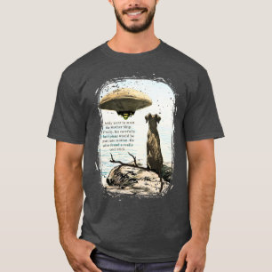 Lustiges Tier-Hund-Alien-Raumschiff-UFO-cooler Sto T-Shirt
