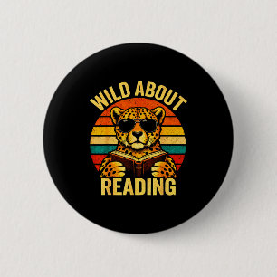 Lustiges Tier-Meme wild auf das Lesen Gepard Buch Button