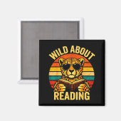 Lustiges Tier-Meme wild auf Lesen Gepard Buch Magnet (Vorderseite/Rückseite)