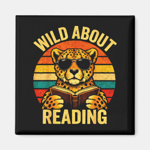 Lustiges Tier-Meme wild auf Lesen Gepard Buch Magnet