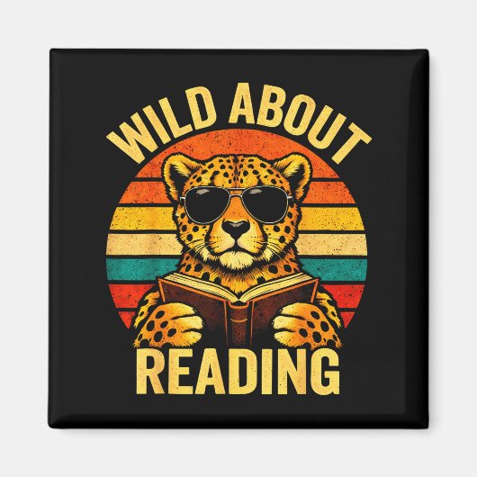 Lustiges Tier-Meme wild auf Lesen Gepard Buch Magnet (Vorne)