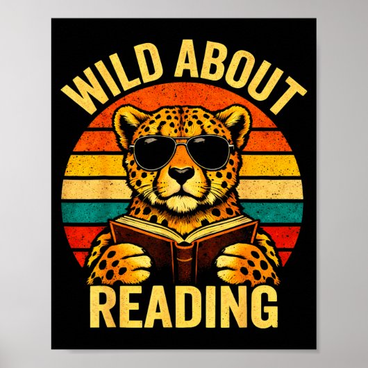 Lustiges Tier Meme wild über das Lesen Gepard Buch Poster (Vorne)