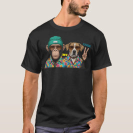 Lustiges Tierfreunde T-Shirt | Cooler Affe Hund