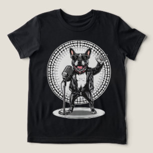 Lustiges Tiergeschenk   Cooler Hund Rockstar Tri-Blend Shirt