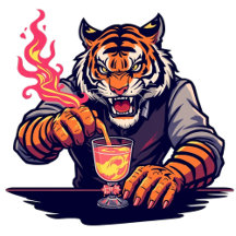 Lustiges Tiger-Bartender-T-Shirt | Geschenk für Ba