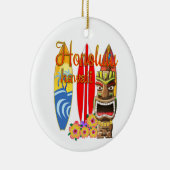 Lustiges Tiki Honolulu Hawaii Surfen Keramik Ornament (Rechts)