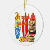 Lustiges Tiki Honolulu Hawaii Surfen Keramik Ornament (Links)