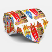 Lustiges Tiki Honolulu Hawaii Surfen Krawatte (Gerollt)
