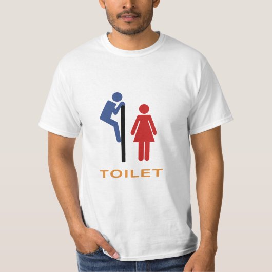 Lustiges Toiletten-Zeichen T-Shirt (Vorderseite)
