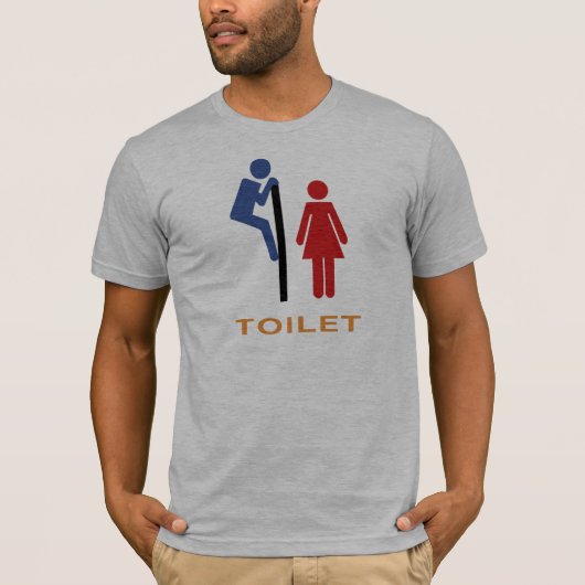 Lustiges Toiletten-Zeichen T-Shirt (Vorderseite)