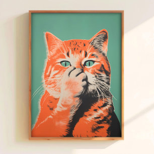 Lustiges Toilettenposter Badezimmer Katzen Druck B Poster