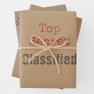 Lustiges Top Secret Geschenkverpackungsset Geschenkpapier Set