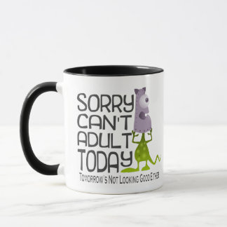 Lustiges trauriges kann nicht erwachsenes tasse