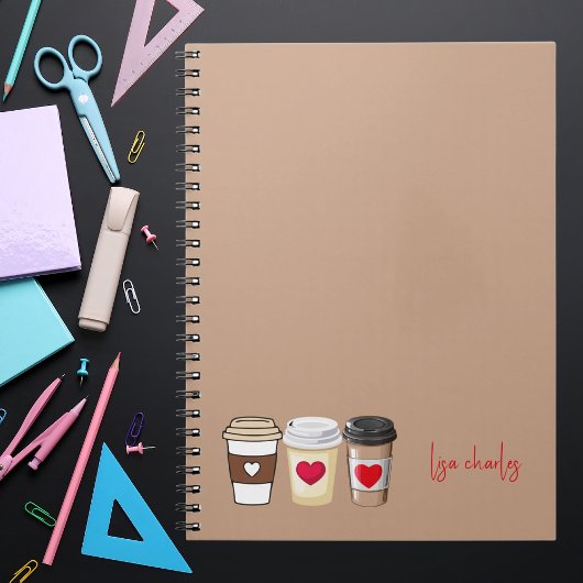 Lustiges Trendiges Kaffee Modernes Monogramm Notizblock