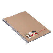 Lustiges Trendiges Kaffee Modernes Monogramm Notizblock (Rechte Seite)