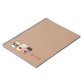 Lustiges Trendiges Kaffee Modernes Monogramm Notizblock (Linke Seite)