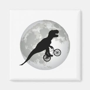Lustiges Trex fliegendes Mond-Design Magnet