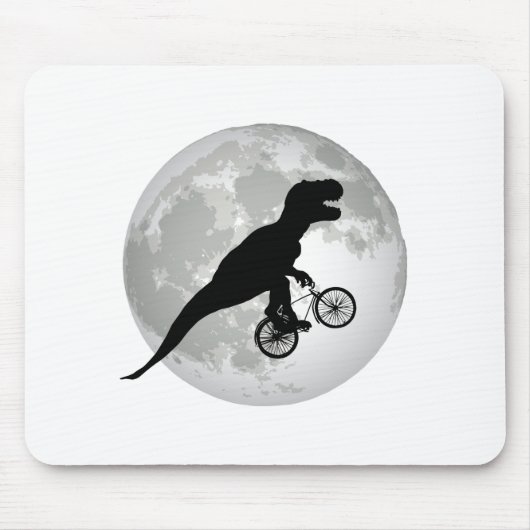 Lustiges Trex fliegendes Mond-Design Mousepad (Vorne)