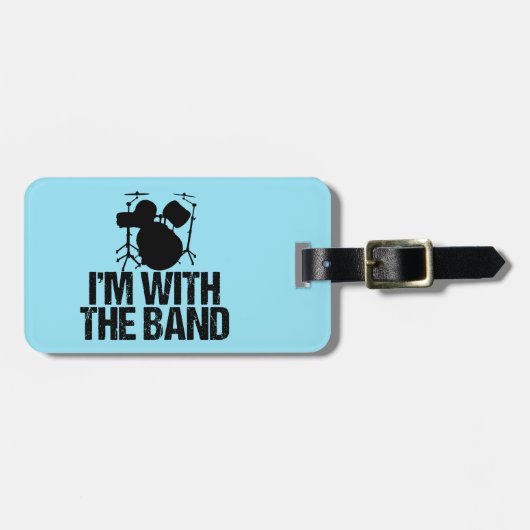 Lustiges Trommel-Gewohnheits-Band Gepäckanhänger (Vorderseite horizontal)