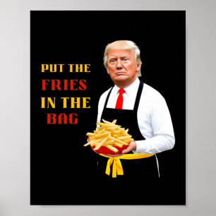 Lustiges Trump Fast Food Steckt Die Pommes In Den Poster