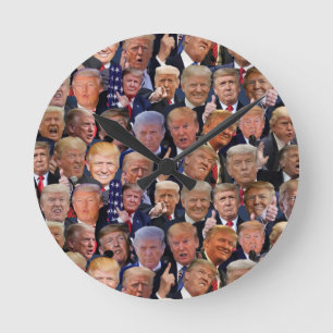 Lustiges Trump Geschenk Runde Wanduhr