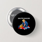 Lustiges Trump Master Builder Bausteine Geschenk Button (Vorne & Hinten)