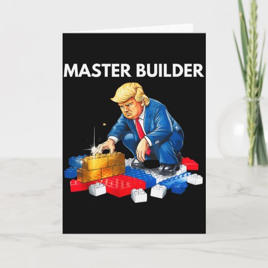 Lustiges Trump Master Builder Bausteine Geschenk  Karte (Vorderseite)