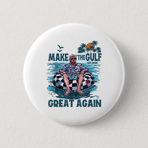Lustiges Trump-Shirt Make The Gulf Great Again Tru Button