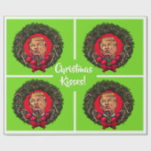 Lustiges Trumpf-Fältchen "Weihnachtsküsse " Geschenkpapier (Flach)