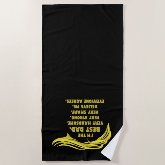 Lustiges Trumpf-Sprichwort - bester Vater Strandtuch (Vorderseite)