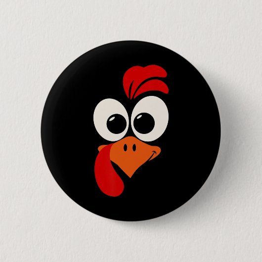 Lustiges Truthahn-Gesicht Thanksgiving für Männer  Button (Vorderseite)