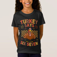 Lustiges „Truthahn sagt sechs sieben“ Thanksgiving
