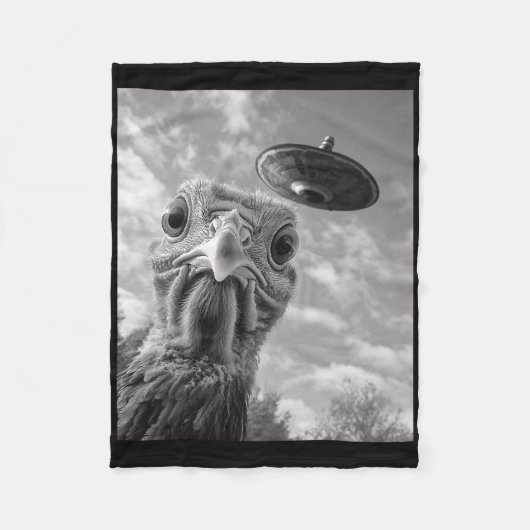Lustiges Truthahn-Selfie-Ufo-Thanksgiving Fleecedecke (Vorderseite)