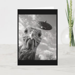 Lustiges Truthahn-Selfie-Ufo-Thanksgiving Karte