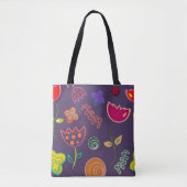 Lustiges Tulpenmuster Lila Tasche (Vorderseite)