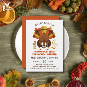 Lustiges Turducken-FREUNDSCHAFTSTHANKSGIVING-Abend Einladung