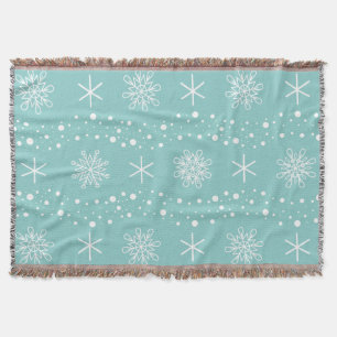 Lustiges Türkis-Schneeflocke-Muster Decke