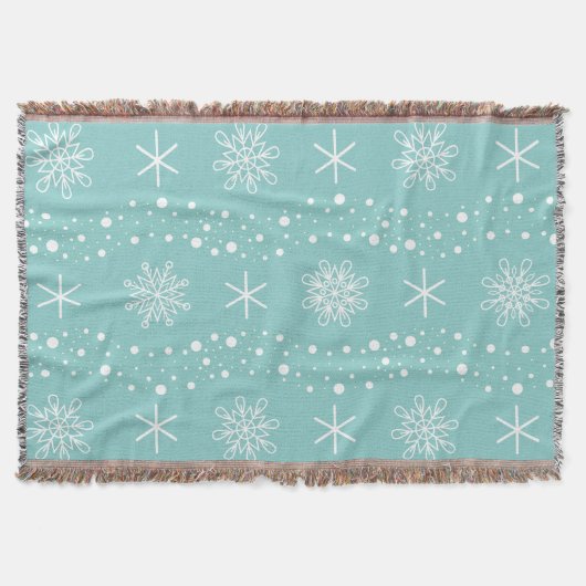 Lustiges Türkis-Schneeflocke-Muster Decke (Vorderseite)