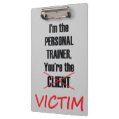 Lustiges Turnhallen-Fitness-Trainings-Klemmbrett Klemmbrett (Links)