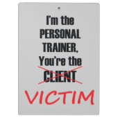 Lustiges Turnhallen-Fitness-Trainings-Klemmbrett Klemmbrett (Rückseite)